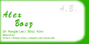 alex bosz business card